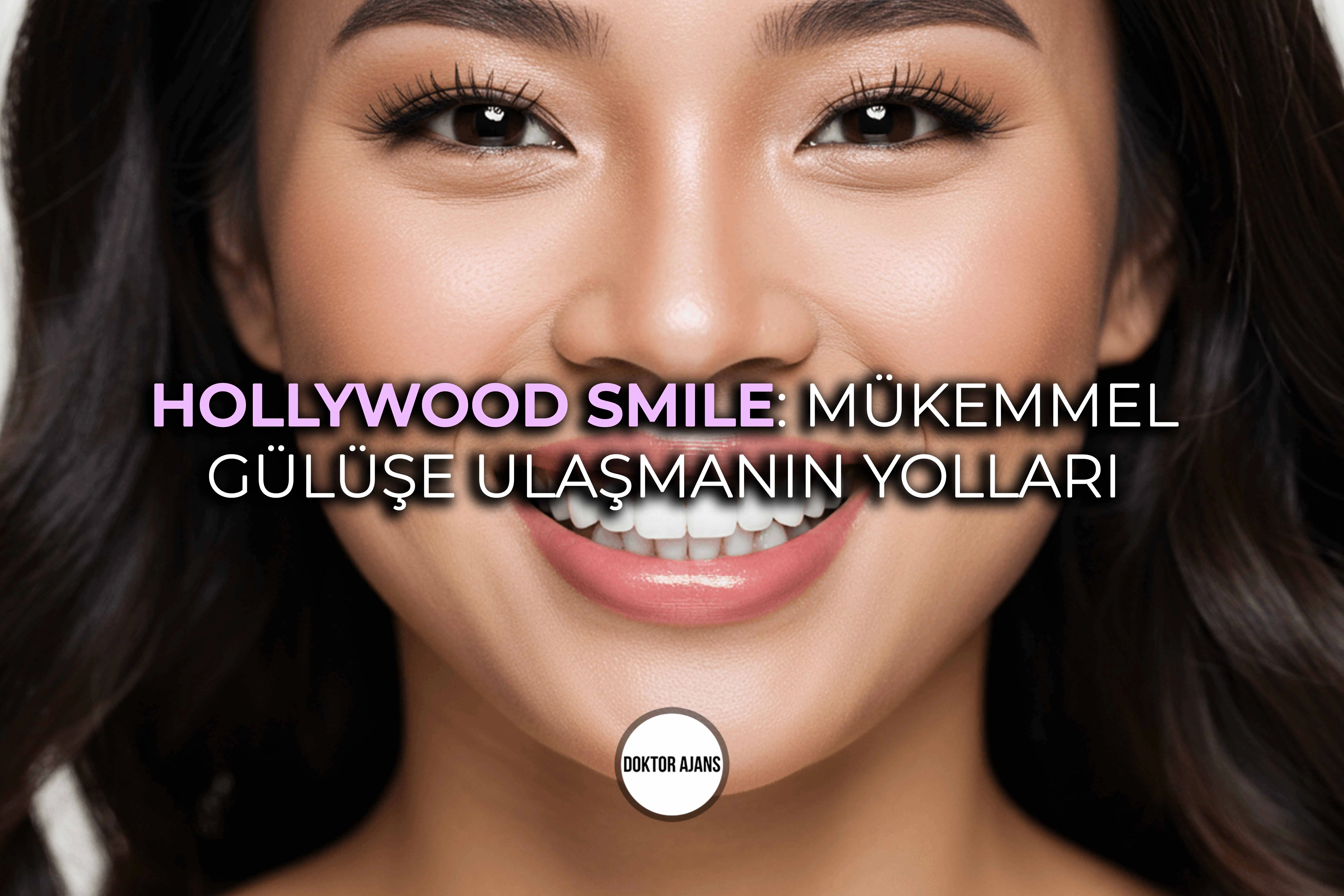 Hollywood gülüşü yapan bir kadın dişleri çok güzel duruyor.